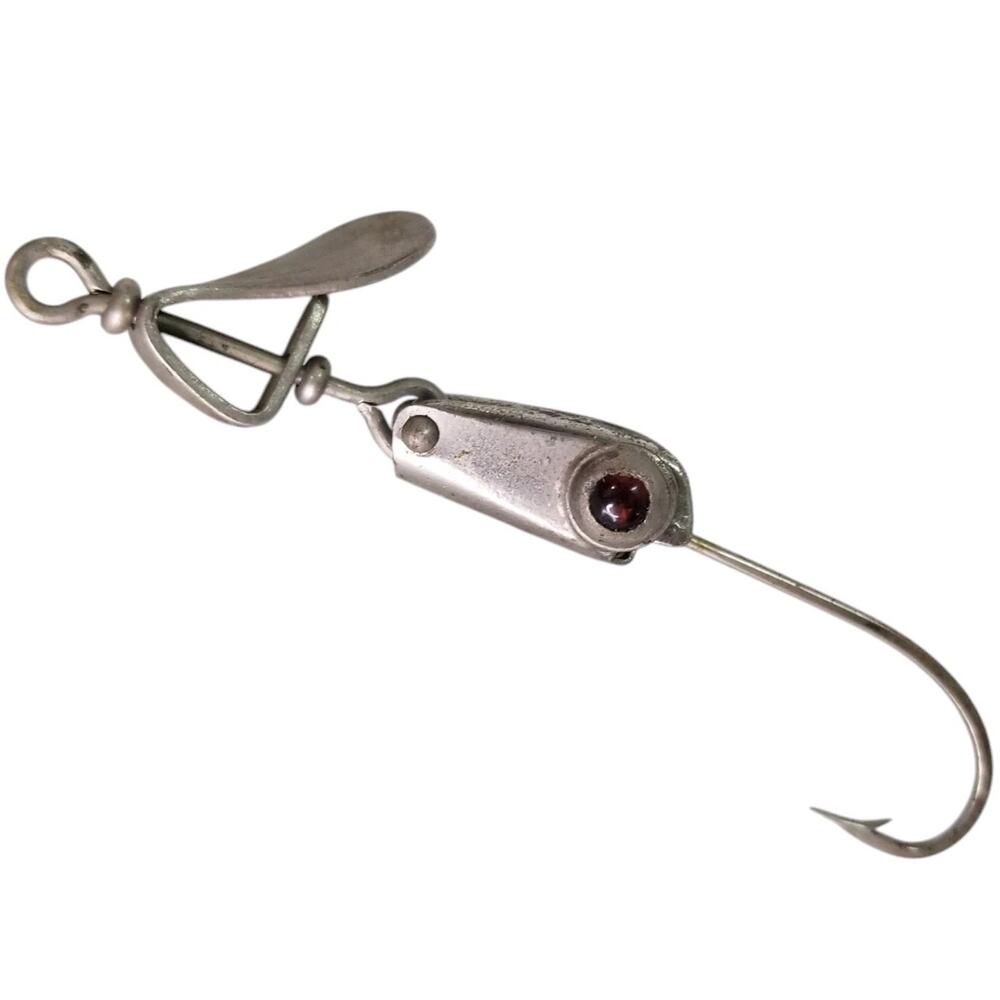 Al Foss Little Egypt Fishing Lure Metal Red Eyes Glass Vintage